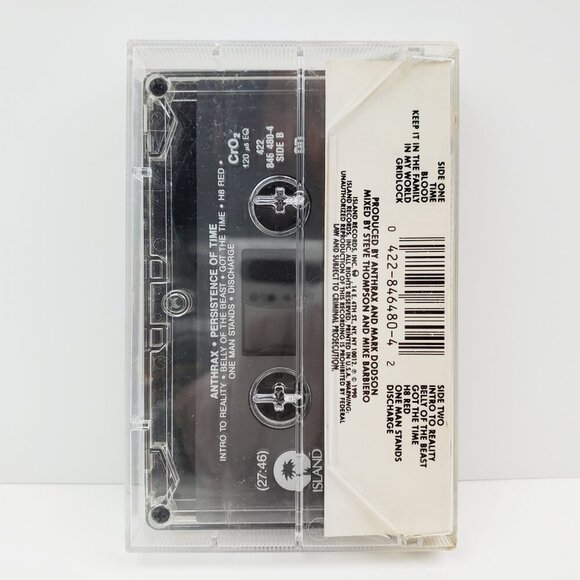Anthrax Persistence of Time Cassette Tape Thrash Metal Vintage 1990 Tested - Picture 2 of 10